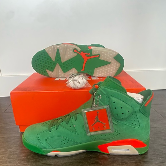 Green and orange original retro Jumpman Nike air Jordans US size 13 - Picture 8 of 10